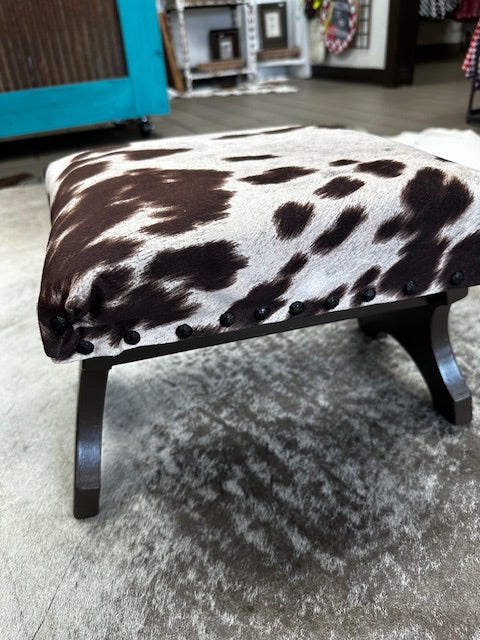 Faux Cowhide Foot Stool