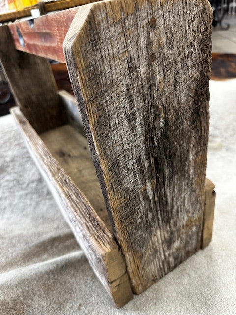 Handcrafted Barnwood Box with Vintage Level for Handle