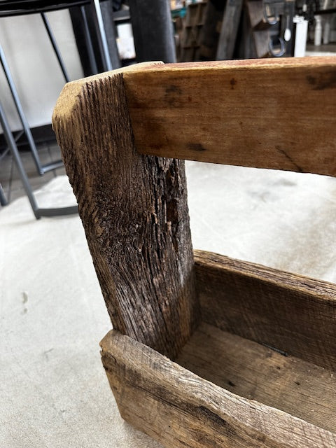 Handcrafted Barnwood Box with Vintage Level for Handle